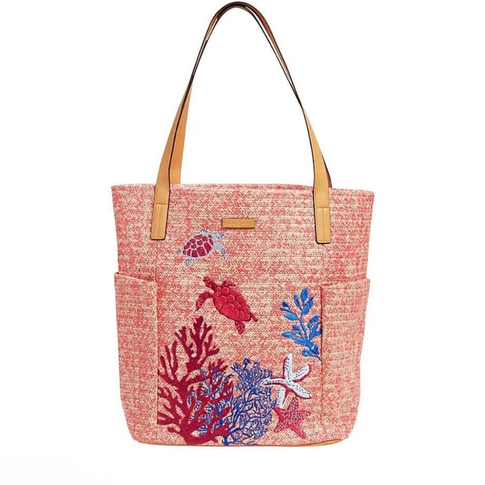 Vera Bradley,  Coral and Blue Sea Life Tote